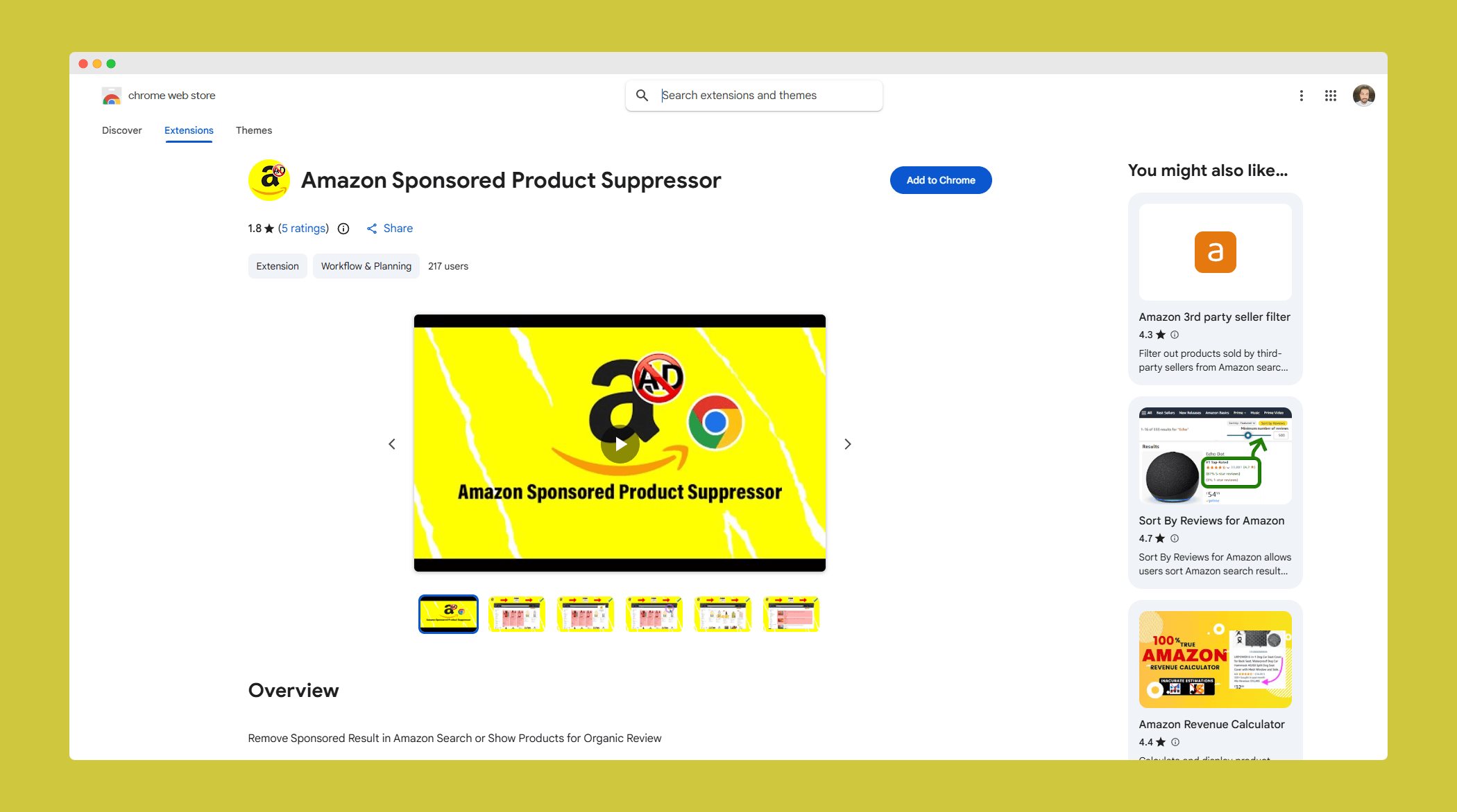 نمای پروژه Amazon Sponsored Product Suppressor